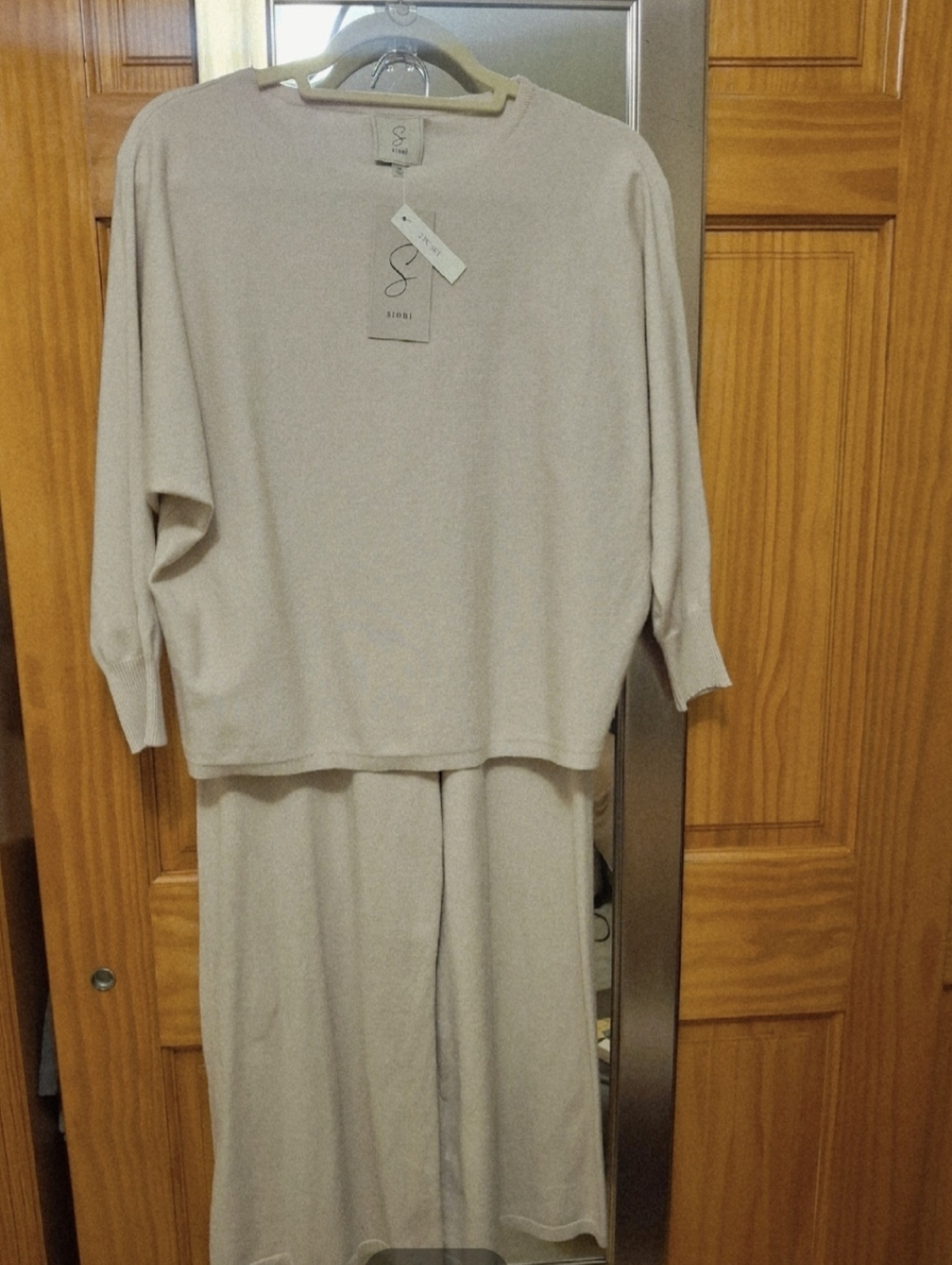 Sioni Beige Knit Two-Piece Set - Picture 4 of 14